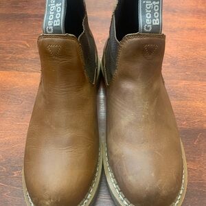 Georgia Boot Brown Leather Ankle Boots